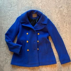 Blue wool pea coat
